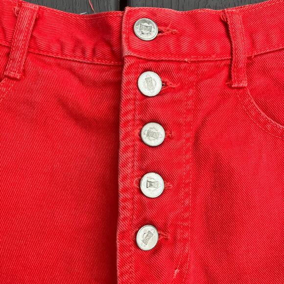 Vintage 90s cherry red high waisted shorts cotton Bongo by Gene Montesano size 9 - Picture 4 of 13